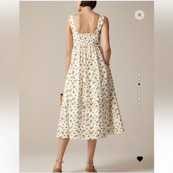 NWT J.Crew Squareneck Midi Dress in budding rose print - Picture 3 of 10